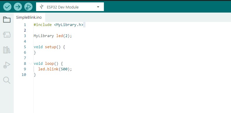 Custom Library Example Sketch